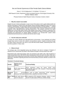 Research Overview - Sex and Gender Experiences of Elite Female Gaelic Games Athletes document cover