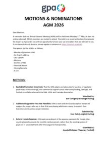 GPA AGM Motions & Nominations 2026 document cover