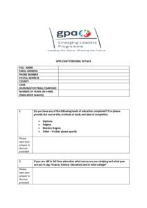 GPA Emerging Leaders Application Form 26 document cover